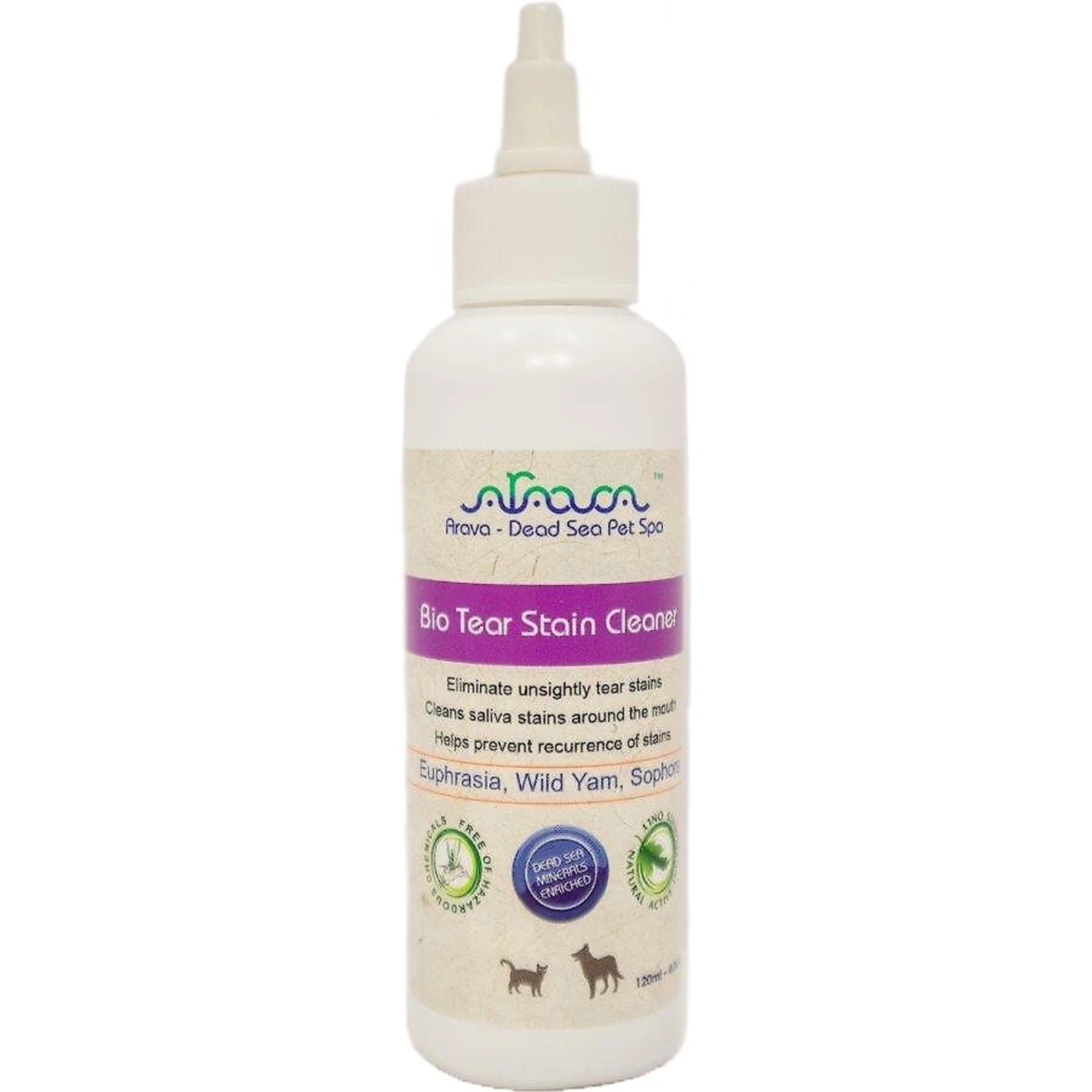 Arava Dead Sea Pet Spa Dog Tear Stain Cleaner, 4-oz Bottle 3 Arava Dead Sea Pet Spa Dog Tear Stain Cleaner, 4-oz Bottle