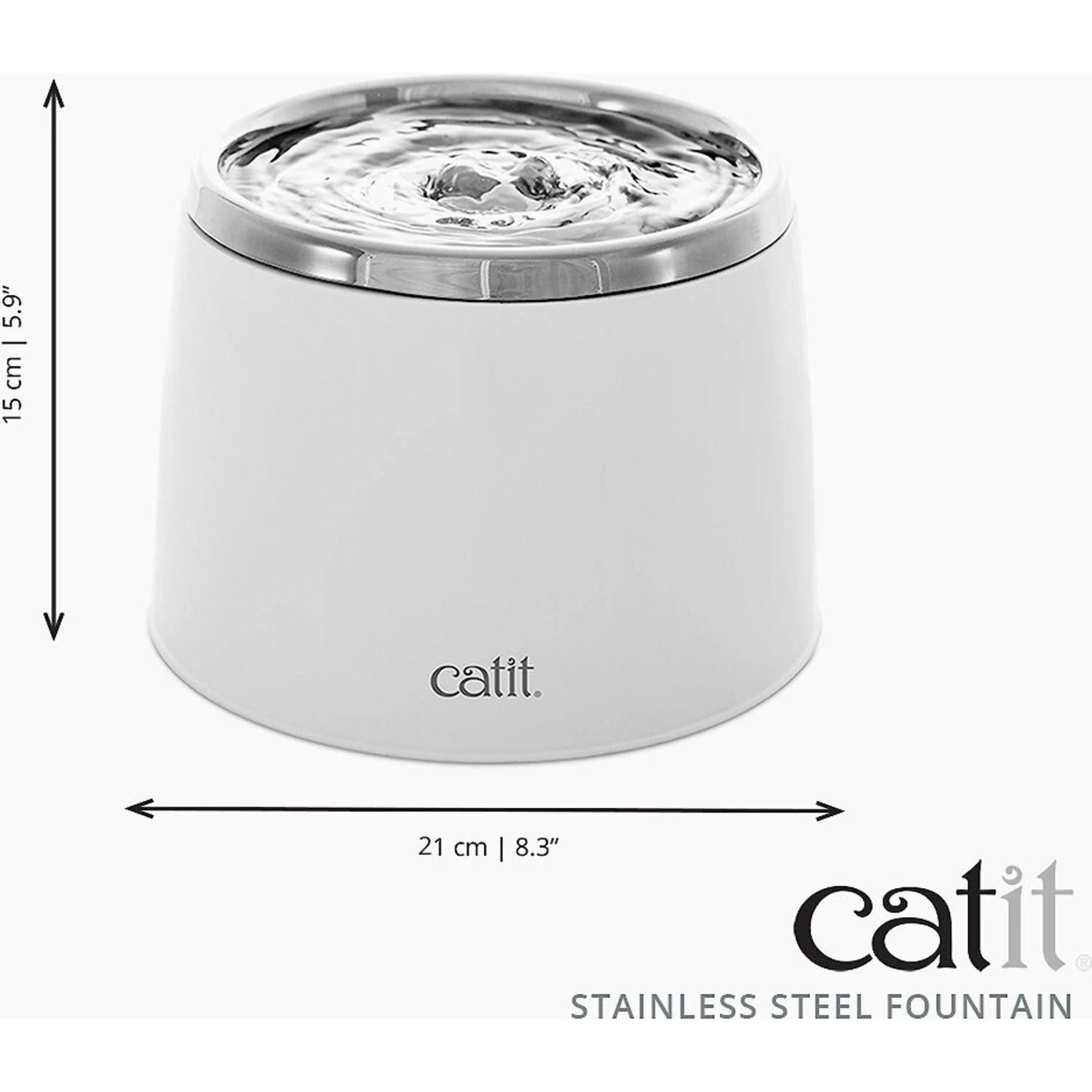 Catit Fresh & Clear Stainless Steel Top Cat Fountain, 64-oz 4 Catit Fresh & Clear Stainless Steel Top Cat Fountain, 64-oz - Image 2