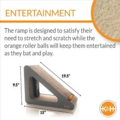 K&H Pet Products Creative Kitty Scratch, Ramp & Groom Cat Toy With Catnip -Pawfect Care 199113 PT2. AC SS1800 V1622591843
