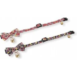 Necoichi Lucky Charm Bow Tie Cotton Breakaway Cat Collar With Bell -Pawfect Care 205965 pt2. AC SS1800 V1573750707