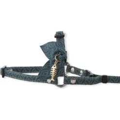 Necoichi ZEN Fish Charm Cotton Cat Harness & Leash