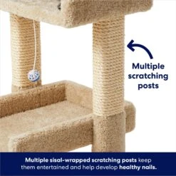 Frisco 32-in Real Carpet Wooden Cat Tree With Toy -Pawfect Care 208920 PT3. AC SS1800 V1667228600