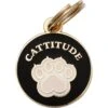 Two Tails Pet Company Cattitude Personalized Cat ID Tag -Pawfect Care 211618 main. AC SS1800 V1577801291