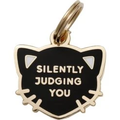 Two Tails Pet Company Silently Judging You Personalized Cat ID Tag