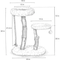 Mau Lifestyle Rizzo 32-in Modern Wooden Cat Tree -Pawfect Care 211709 PT3. AC SS1800 V1626361299