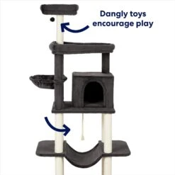 Frisco 73-in Cat Tree With Hammock, Condo, Lounge Basket, Top Perch & Bed -Pawfect Care 214384 PT3. AC SS1800 V1667228574