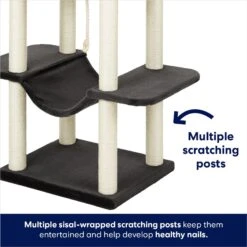 Frisco 73-in Cat Tree With Hammock, Condo, Lounge Basket, Top Perch & Bed -Pawfect Care 214384 PT4. AC SS1800 V1667228721