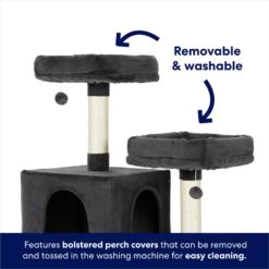 Frisco 64-in Cat Tree With Hammock, Condo, 2 Top Perches With Bed -Pawfect Care 214387 PT3. AC SS1800 V1667227576