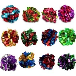 SunGrow Kitty Crinkle Balls Indoor Cat Toy, 12 Count