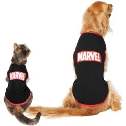 Marvel Logo Dog & Cat T-Shirt, Black -Pawfect Care 220338 PT2. AC SS1800 V1624603970
