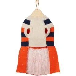 Frisco Pom Pom Bow Striped Dog & Cat Sweater Dress -Pawfect Care 223722 PT4. AC SS1800 V1599508586