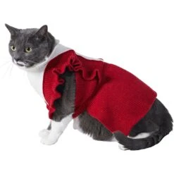 Frisco V Ruffle Dog & Cat Sweater Dress -Pawfect Care 223730 PT2. AC SS1800 V1608820389