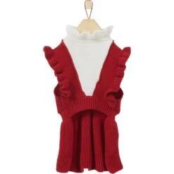 Frisco V Ruffle Dog & Cat Sweater Dress -Pawfect Care 223730 PT4. AC SS1800 V1599569814