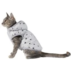 Frisco Mediumweight Silver Polka Dotted Insulated Dog & Cat Coat -Pawfect Care 224017 PT2. AC SS1800 V1600266087