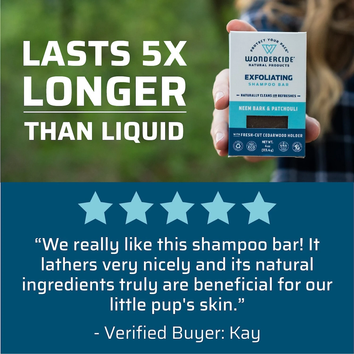 Wondercide Exfoliating Neem Bark & Patchouli Dog & Cat Shampoo Bar, 4-oz Bar 7 Wondercide Exfoliating Neem Bark & Patchouli Dog & Cat Shampoo Bar, 4-oz Bar - Image 5