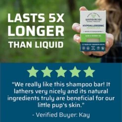 Wondercide Aloe & Coconut Oil Hypoallergenic Dog & Cat Shampoo Bar, 4-oz Bar -Pawfect Care 226623 pt4. AC SS1800 V1584645979