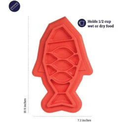 Petstages Fishie Fun Cat Feed Mat -Pawfect Care 227084 PT4. AC SS1800 V1636506427