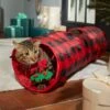 Frisco Holiday Buffalo Plaid Foldable Play Tunnel Cat Toy With Catnip -Pawfect Care 228549 MAIN. AC SS1800 V1632776567