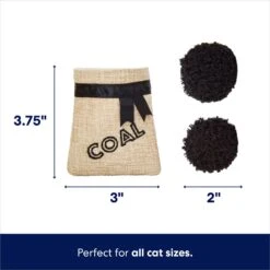 Frisco Holiday Lumps Of Coal Plush Cat Toy With Catnip, 3 Count -Pawfect Care 233295 PT1. AC SS1800 V1695045298