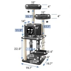 Frisco 55-in Faux Fur Cat Tree & Condo -Pawfect Care 236542 PT1. AC SS1800 V1617026217