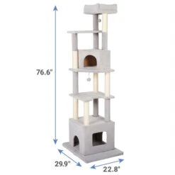 Frisco 80-in Faux Fur Cat Tree & Condo -Pawfect Care 236556 PT1. AC SS1800 V1637361444