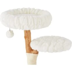 Frisco Natural Wood Modern Cat Tree With Toy, Ivory, Medium -Pawfect Care 236561 PT3. AC SS1800 V1615987381