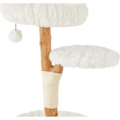 Frisco Natural Wood Modern Cat Tree With Toy, Ivory, Medium -Pawfect Care 236561 PT4. AC SS1800 V1615987366