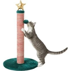Frisco Holiday 29.5-in Candy Cane Sisal Cat Scratching Post With Toy -Pawfect Care 236565 PT2. AC SS1800 V1601342456