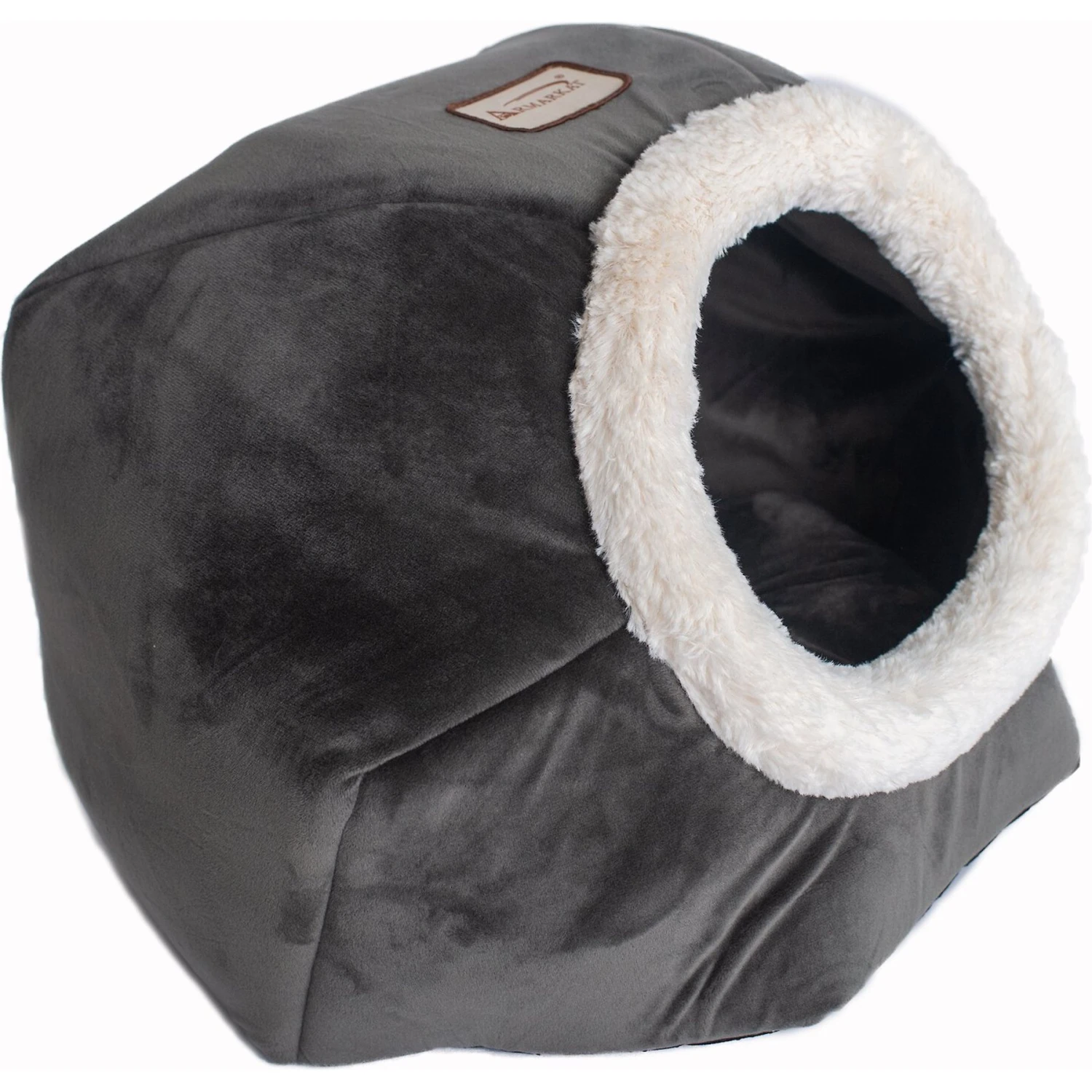 Armarkat Gray Velvet Cat Bed 4 Armarkat Gray Velvet Cat Bed - Image 2