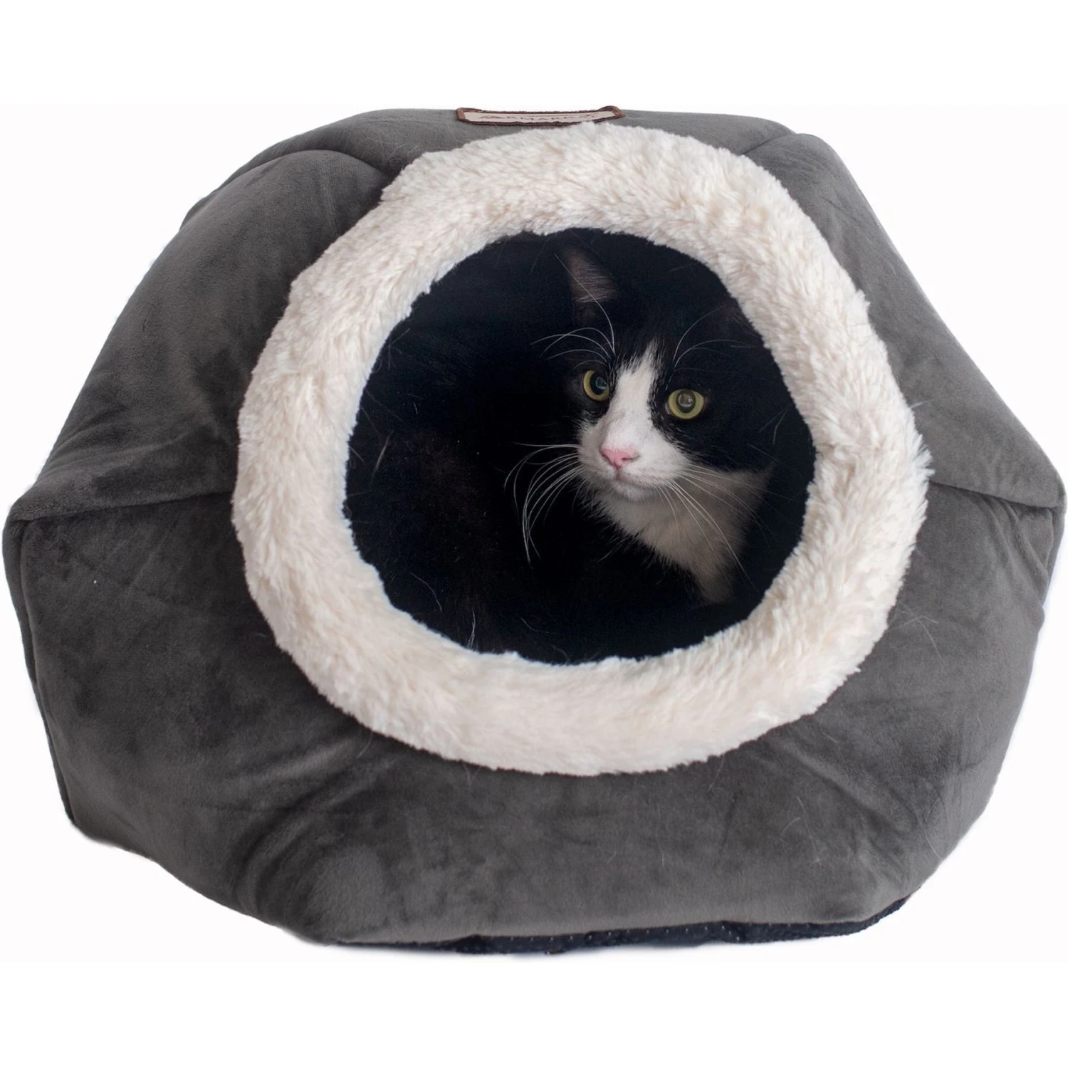 Armarkat Gray Velvet Cat Bed 6 Armarkat Gray Velvet Cat Bed - Image 4
