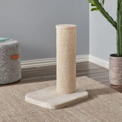 Two By Two City Cat Deluxe European 24-in Faux-Fur Cat Scratching Post