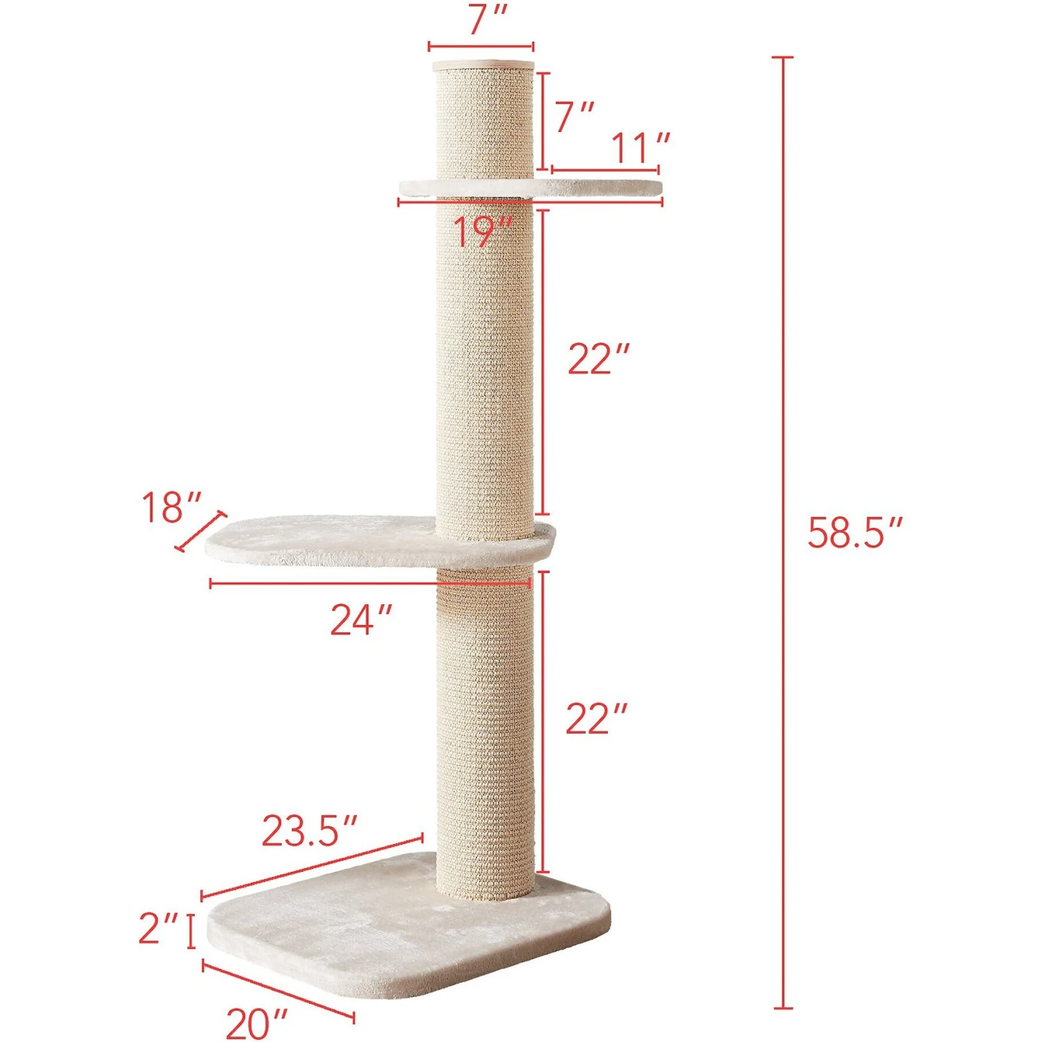 Two By Two City Cat Deluxe European 58-in Faux Fur Cat Tree 4 Two By Two City Cat Deluxe European 58-in Faux Fur Cat Tree - Image 2