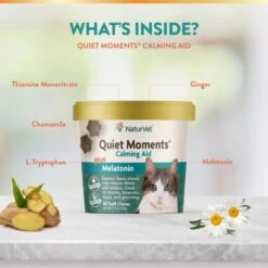 NaturVet Quiet Moments Soft Chews Calming Supplement For Cats & NaturVet Digestive Enzymes Plus Probiotic Soft Chews Digestive Supplement For Cats -Pawfect Care 255713 PT2. AC SS1800 V1676411155