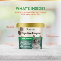 NaturVet Quiet Moments Soft Chews Calming Supplement For Cats & NaturVet Digestive Enzymes Plus Probiotic Soft Chews Digestive Supplement For Cats -Pawfect Care 255713 PT6. AC SS1800 V1676411156