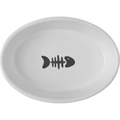 Frisco Oval Meow Non-skid Ceramic Cat Bowl With Wood Base -Pawfect Care 256080 PT4. AC SS1800 V1615311695