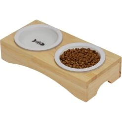 Frisco Double Elevated Cat Bowl With Wood Stand -Pawfect Care 256082 PT3. AC SS1800 V1615312021