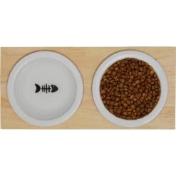 Frisco Double Elevated Cat Bowl With Wood Stand -Pawfect Care 256082 PT5. AC SS1800 V1615313218