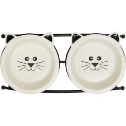 Frisco Cat Face Non-skid Elevated Double Ceramic Cat Bowl -Pawfect Care 256113 PT4. AC SS1800 V1615312897