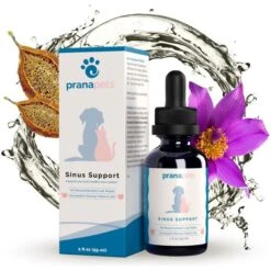 Prana Pets Sinus Support Medicine For Respiratory & Sinus Infections For Cats & Dogs, 2-oz Bottle