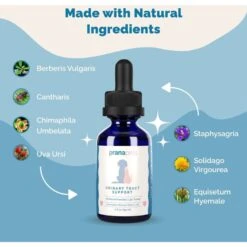 Prana Pets Urinary Tract Support Medicine For Urinary Tract Infections UTI For Cats & Dogs, 2-oz Bottle -Pawfect Care 258970 PT4. AC SS1800 V1678472058