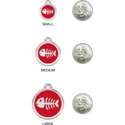 Red Dingo Skeleton Fish Stainless Steel Personalized Cat ID Tag -Pawfect Care 260471 PT8. AC SS1800 V1617699119