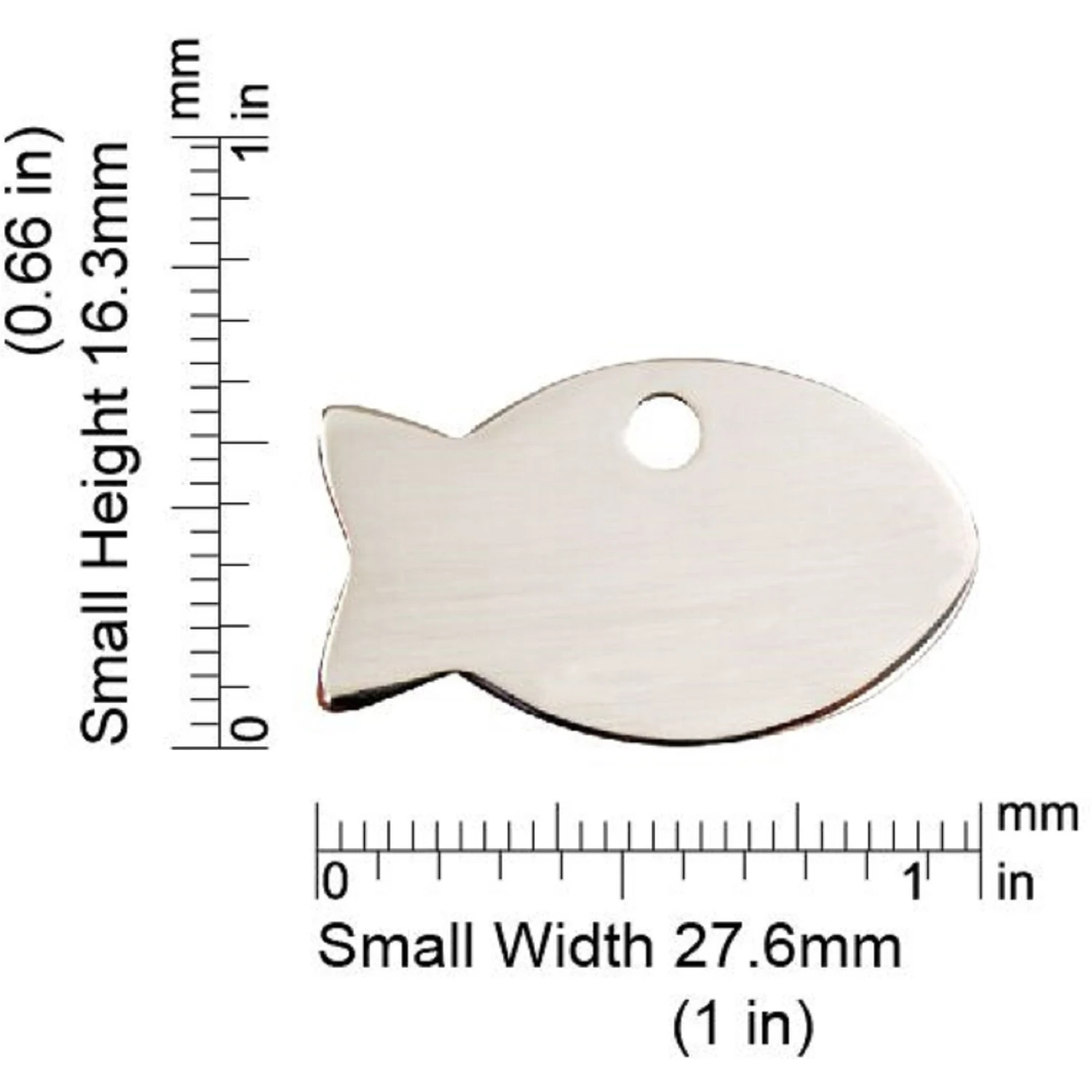 Red Dingo Fish Personalized Silver Stainless Steel Cat ID Tag, Small 4 Red Dingo Fish Personalized Silver Stainless Steel Cat ID Tag, Small - Image 2