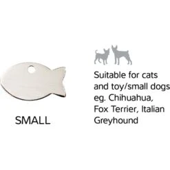 Red Dingo Fish Personalized Silver Stainless Steel Cat ID Tag, Small 10 Red Dingo Fish Personalized Silver Stainless Steel Cat ID Tag, Small -Pawfect Care 260761 PT6. AC SS1800 V1623966769