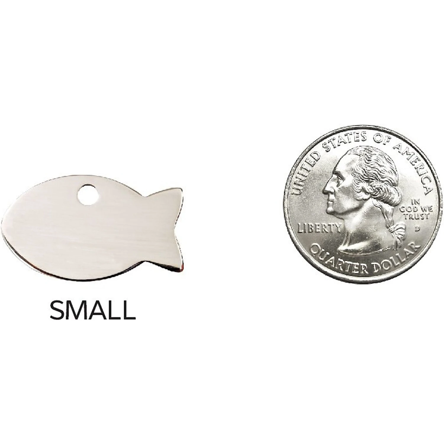 Red Dingo Fish Personalized Silver Stainless Steel Cat ID Tag, Small 7 Red Dingo Fish Personalized Silver Stainless Steel Cat ID Tag, Small - Image 5