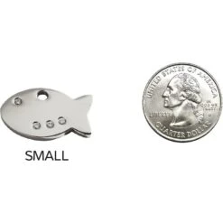 Red Dingo Fish Crystal Diamante Personalized Stainless Steel Cat ID Tag -Pawfect Care 260783 PT8. AC SS1800 V1617697307