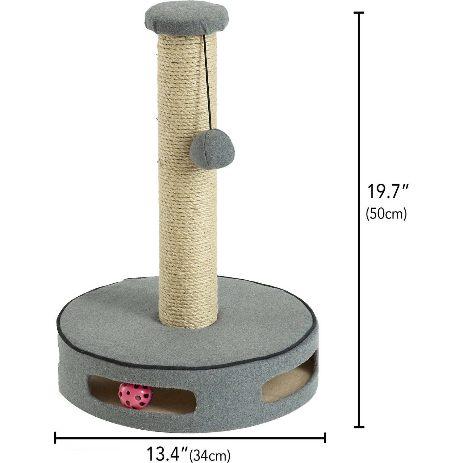Two By Two The Elm 19.7-in Jute Cat Scratching Post, Grey 4 Two By Two The Elm 19.7-in Jute Cat Scratching Post, Grey - Image 2