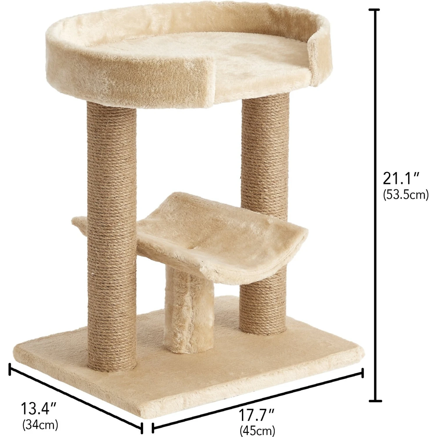 Two By Two The Laurel 21.1-in Jute Cat Scratching Post, Beige 4 Two By Two The Laurel 21.1-in Jute Cat Scratching Post, Beige - Image 2