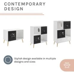 Sam's Pets Convertible 22-in Cat Tree End Table, Black & White -Pawfect Care 261866 PT4. AC SS1800 V1634934446