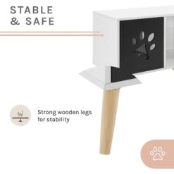 Sam's Pets Convertible 22-in Cat Tree End Table, Black & White -Pawfect Care 261866 PT5. AC SS1800 V1634934399