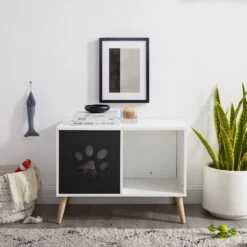 Sam's Pets Convertible 22-in Cat Tree End Table, Black & White -Pawfect Care 261866 PT7. AC SS1800 V1634934426